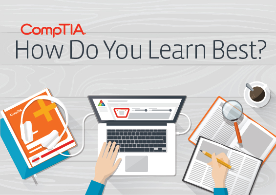 How do you learn best? An image showing a laptop, books, mobile devices and more.
