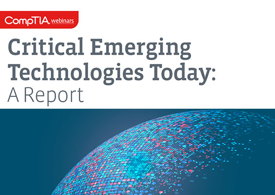A globe with the text 'Critical Emerging Technologies Today: A Report'