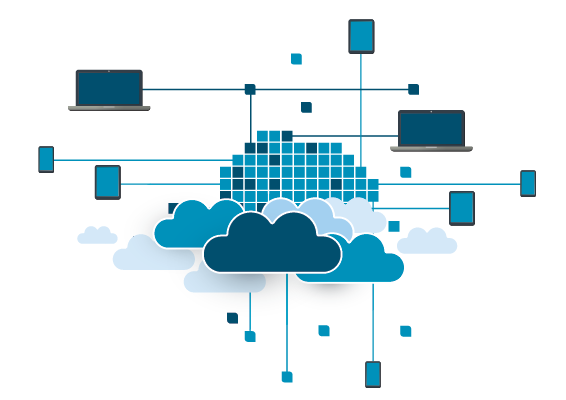 An abstract image showing multi-cloud management