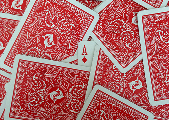 Red cards and an ace of diamonds